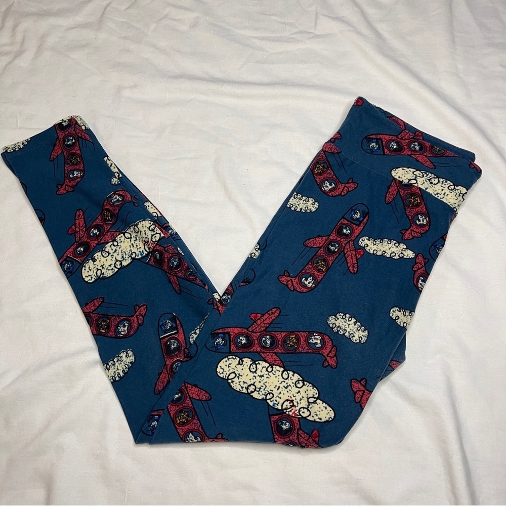 3/$15‎ LULA ROE Planes in the Clouds Leggings, OS